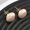 Brass & ABS Plastic Imitation Pearl Stud Earrings for Women PL-CBA760A-03A-G01-2