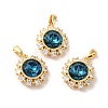 Brass Micro Pave Cubic Zirconia Pendants X-KK-M243-03G-1