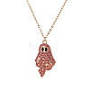 Halloween Alloy Rhinestone Enamel Ghost Pendant Necklaces for Unisex WG8A995-02-1