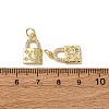 Brass Micro Pave Clear Cubic Zirconia Pendants KK-A270-03G-G-3