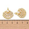 Brass Micro Pave Clear Cubic Zirconia Charms KK-P351-03B-G-3