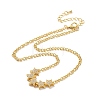 Clear Cubic Zirconia Star Pendant Necklace with Brass Curb Chains for Women NJEW-E042-01G-1