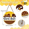 Bees & Word Wood Pendant Decoration PW-WG60082-01-1