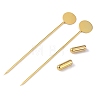Brass Lapel Pin Base Settings X-KK-WH0045-025A-G-1