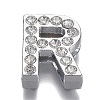 Alloy Letter Slide Charms RB-F034-01R-P-RS-1