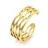 Real 18K Gold Plated Titanium Steel Cuff Earrings EJEW-D072-01A-G-2