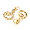 Brass Micro Pave Cubic Zirconia Pendants KK-U056-21G-2