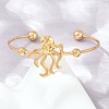 Ocean Theme 304 Stainless Steel Cuff Bangles SA-Z002-02G-01-2
