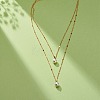 Brass Link Chain Double Layer Necklaces NJEW-JN03993-6