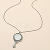 Tibetan Style Zinc Alloy Glass Mirror Pendant Necklaces for Women FS-WGE2CBD-01-2