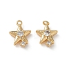 Brass Micro Pave Clear Cubic Zirconia Charms KK-P355-01F-G-1