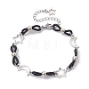 Alloy & Silicone Link Chain Bracelets BJEW-JB09984-02-1