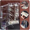 Rectangle Plastic Jewelry Organizer Storage Box with 24 Hooks OBOX-WH0001-06-4