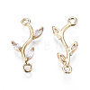 Brass Micro Pave Cubic Zirconia Links Connectors LS-X-KK-S359-156A-RS-2