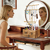 3-Tier Iron T Bar Jewelry Dispaly Tower Stands with 3 Wooden Drawers ODIS-WH0038-322-5