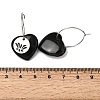 Natural Obsidian & 304 Stainless Steel Hoop Earrings for Women EJEW-G475-02P-05-5