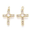 Religion Brass Micro Pave Clear Cubic Zirconia Pendants KK-T080-40G-1