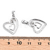 Rhodium Plated 925 Sterling Silver Micro Pave Clear Cubic Zirconia Pendants STER-T007-49P-3