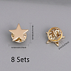 8 Sets Brass Star Lapel Pin Brooch JEWB-CA0001-41-2