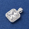 925 Sterling Silver Pave Clear Cubic Zirconia Square Charms STER-D304-05S-2