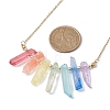 Dyed Colorful Natural Quartz Crystal Bullet Pendant Necklaces NJEW-JN04622-3