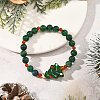 Handmade Lampwork Christmas Tree Bracelets BJEW-TA00758-1
