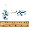 Glass Seed with Natural South Red Agate & Synthetic Turquoise & Natural Rose Quartz Dangle Cluster Earrings EJEW-MZ00726-6