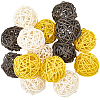 15Pcs 3 Colors Wicker Rattan Balls AJEW-SC0004-25B-1