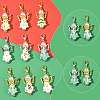 7Pcs 7 Colors Christmas Tree Handmade Porcelain & ABS Plastic Imitation Pearl Angel Pendant Decorations HJEW-FS00083-2