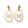 Natural Shell Oval with Initial Pendants STAS-I351-23G-M-1