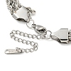 304 Stainless Steel 3-Strand Rope Chain Bracelets for Women BJEW-G707-02P-3
