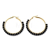 Beaded Hoop Earrings EJEW-JE03830-04-4