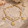 Ocean Shell Shape & Turtle Charm Anklets WG11FAC-01-4