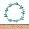 Synthetic Turquoise & Brass Beads Stretch Bracelets for Women Men BJEW-JB13877-01-4