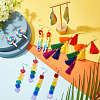 6 Pair 6 Style Rainbow Color Pride Heart Acrylic & Polymer Clay Lollipop & Polyester Tassel Dangle Earrings EJEW-AN0003-33-7