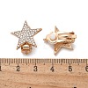 Star Brass Micro Pave Clear Cubic Zirconia Clip-on Earrings EJEW-U049-01G-5