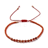 2mm Faceted Natural Carnelian Beaded Braided Adjustable Bracelets for Women PF2854-6-1