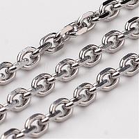 10 Meters 304 Stainless Steel Curb Chain, Soldered, 4x3x0.5mm