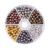 120pcs 4 Sizes Flat Round Spacer Beads Brass Rondelle Beads Jewelry Metal  Spacers for Bracelet Necklace Jewelry Making (3 Colors)