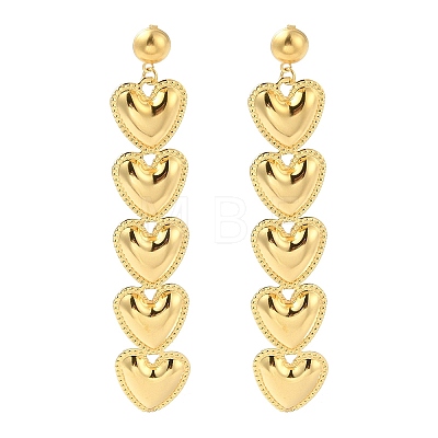 304 Stainless Steel Dangle Stud Earrings EJEW-P289-05G-1