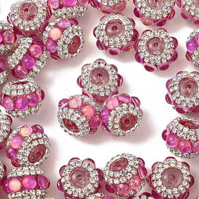 Sparkling Acrylic Rhinestone Round Beads OACR-NH0002-01B-09-1