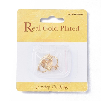 Brass Clip-on Earring Components X-KK-T038-243G-1