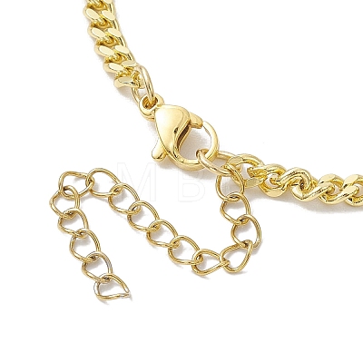 Brass Curb Chain Anklets AJEW-AN00582-1