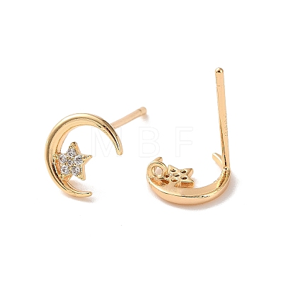 Brass Rhinestone Stud Earring Findings RB-CBA7264-02G-1