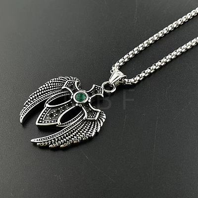 Vintage Gothic 304 Stainless Steel Cubic Zirconia Pendant Necklaces ZQ9567-1