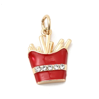 Brass Enamel & Rhinestone Pendants LS-KK-H253-02G-1