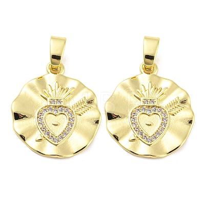 Rack Plating Brass and Cubic Zirconia Pendant KK-Q787-02G-1