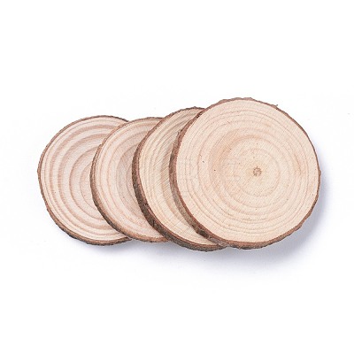 Unfinished Natural Poplar Wood Cabochons WOOD-E018-12-1
