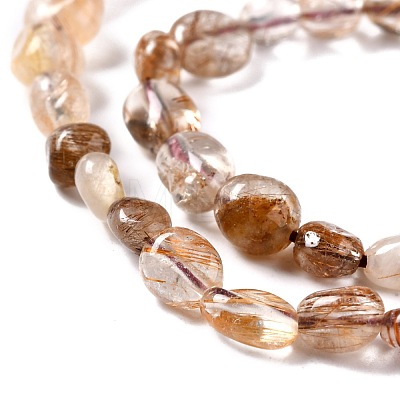 Natural Rutilated Quartz Beads Strands G-G018-47-1