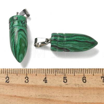 Synthetic Malachite Pointed Pendants G-B127-18P-04-1